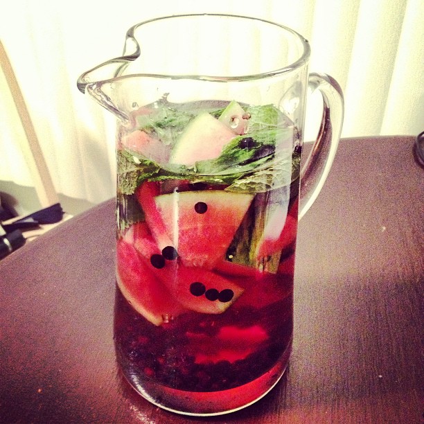 Watermelon, Mint, and Blueberry Water