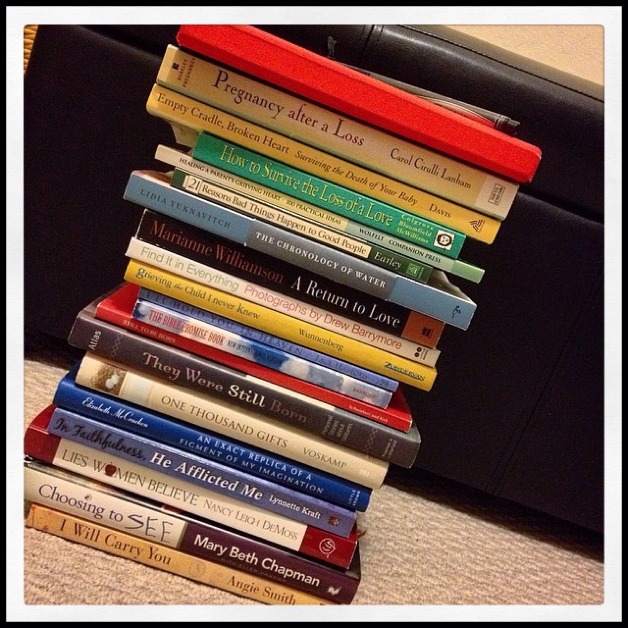 Books that I've collected along the grief journey.