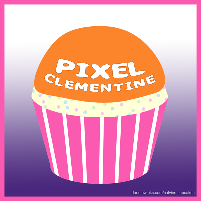 Pixel Clementine's 1st heavenly birthday remembrance cupcake