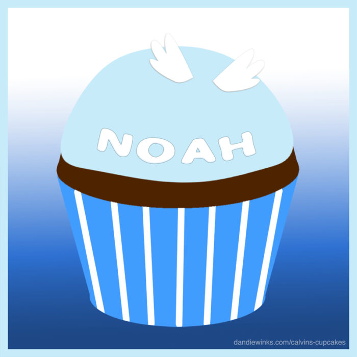 Noah da Costa's remembrance cupcake from his parents Gina and Kevin